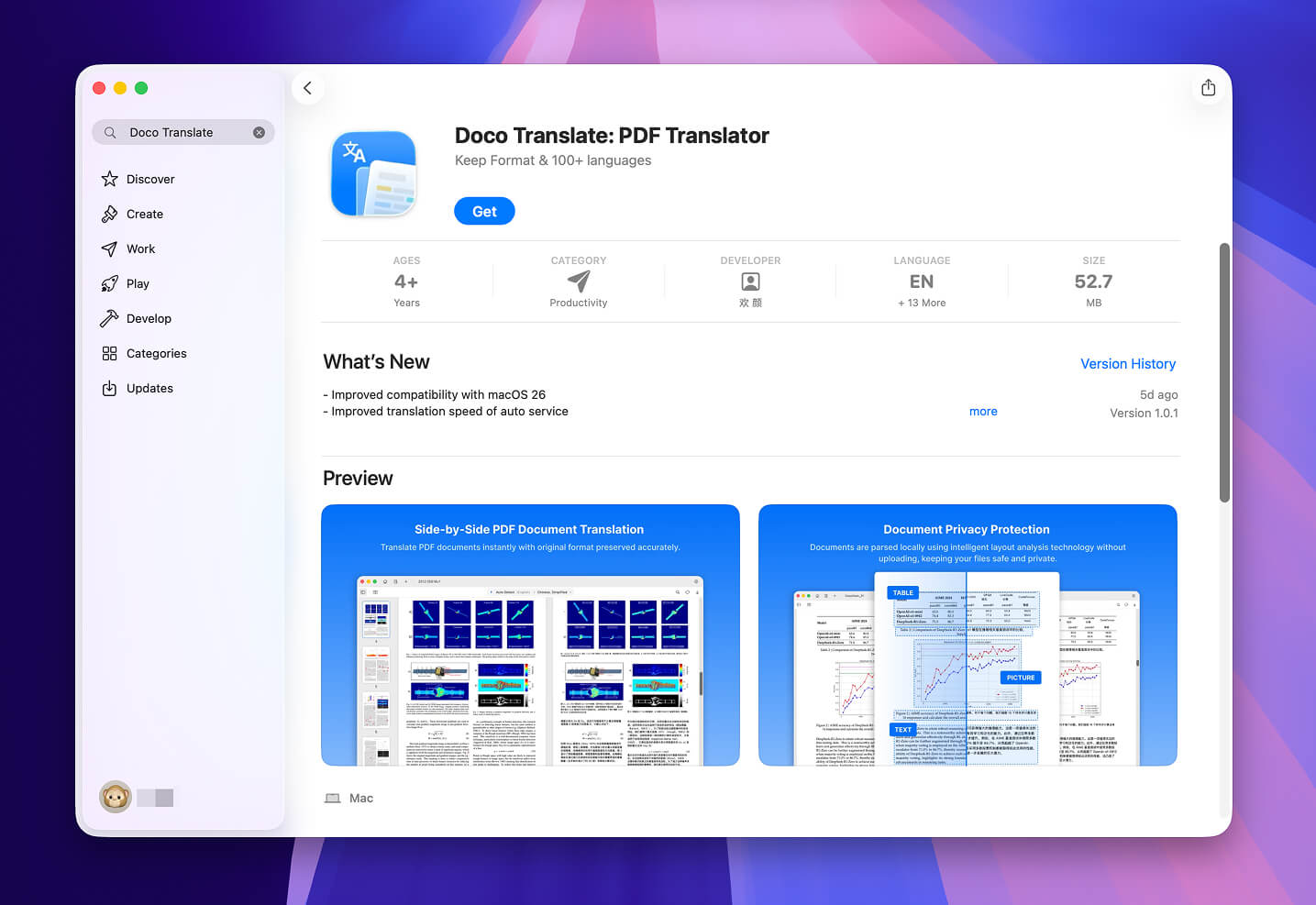 Download Doco Translate from the Mac App Store