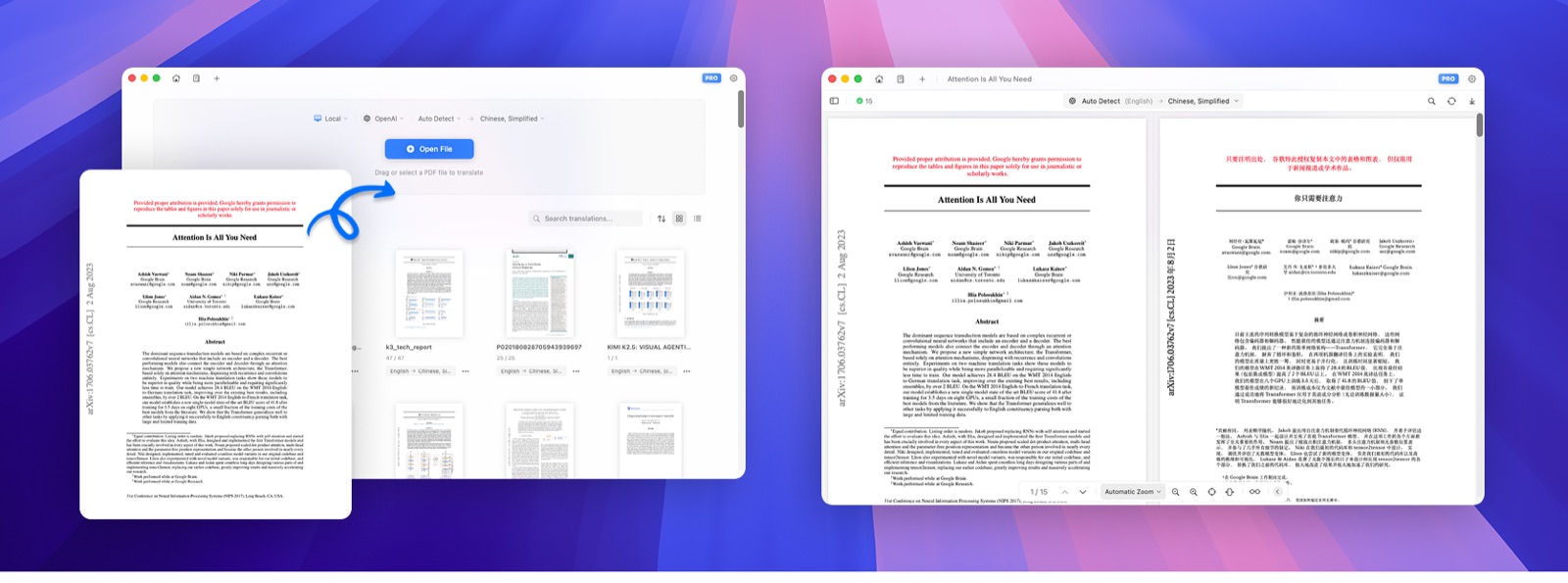 Translate a PDF with Doco Translate and compare the result side by side