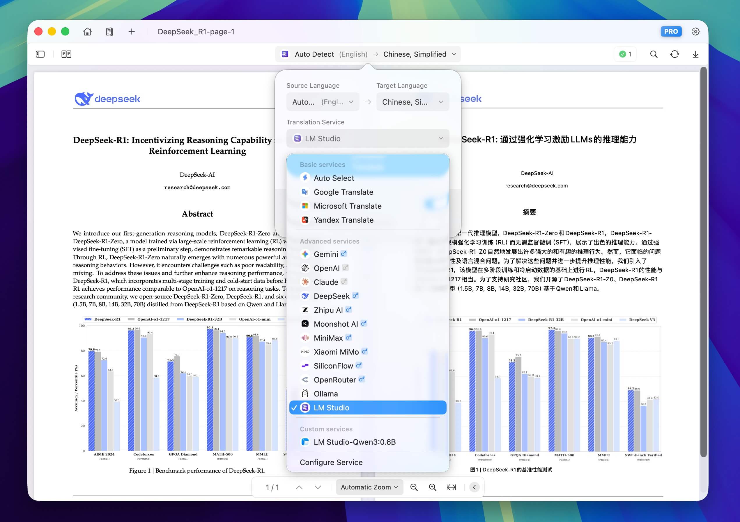 Translate a PDF with the Local LM Studio Model in Doco Translate