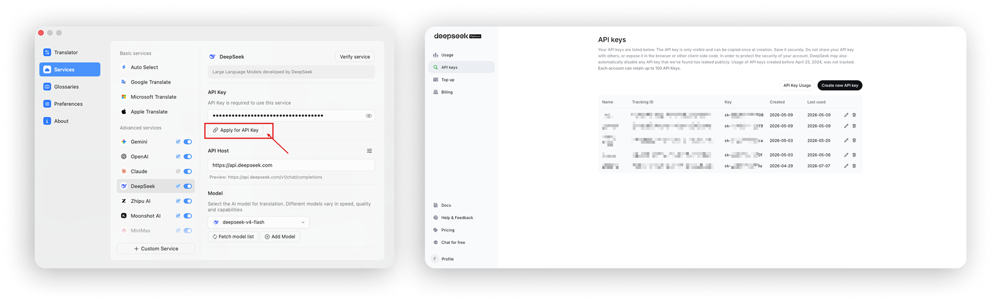 Creating a DeepSeek API key