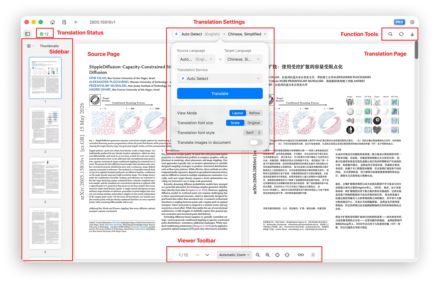 Overview of the translator interface